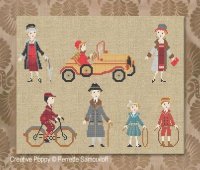 1920's fashion: Lady at the wheel