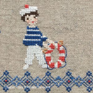 画像2: Nautical Birth Sampler - Boy