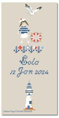 Nautical Birth Sampler - Girl