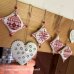 画像2: Christmas Decorations: Set of 6 ornaments with Baubles and Hearts (2)