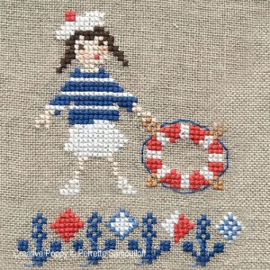 画像2: Nautical Birth Sampler - Girl