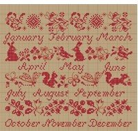 Red sampler calendar