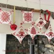 画像1: Christmas Decorations: Set of 6 ornaments with Yuletide motifs