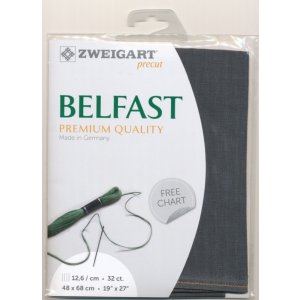 画像: クロスステッチ*布*リネン*Zweigart*Belfast*32ct*Charcoal*プレカット