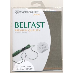 画像: クロスステッチ*布*リネン*Zweigart*Belfast*32ct*Dark Cobblestone*プレカット