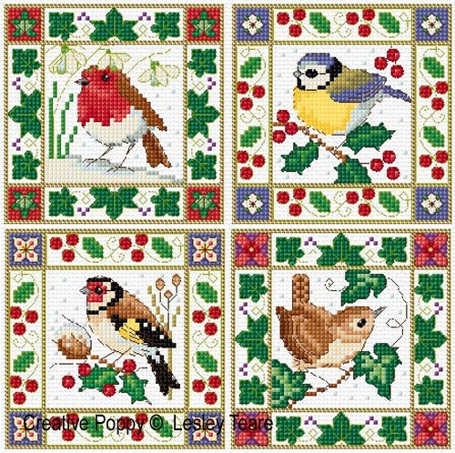 画像1: Christmas Birds (mini motifs or cards)
