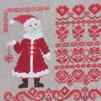 画像2: Christmas sampler with red Borders